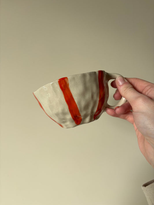 Orange striped mug