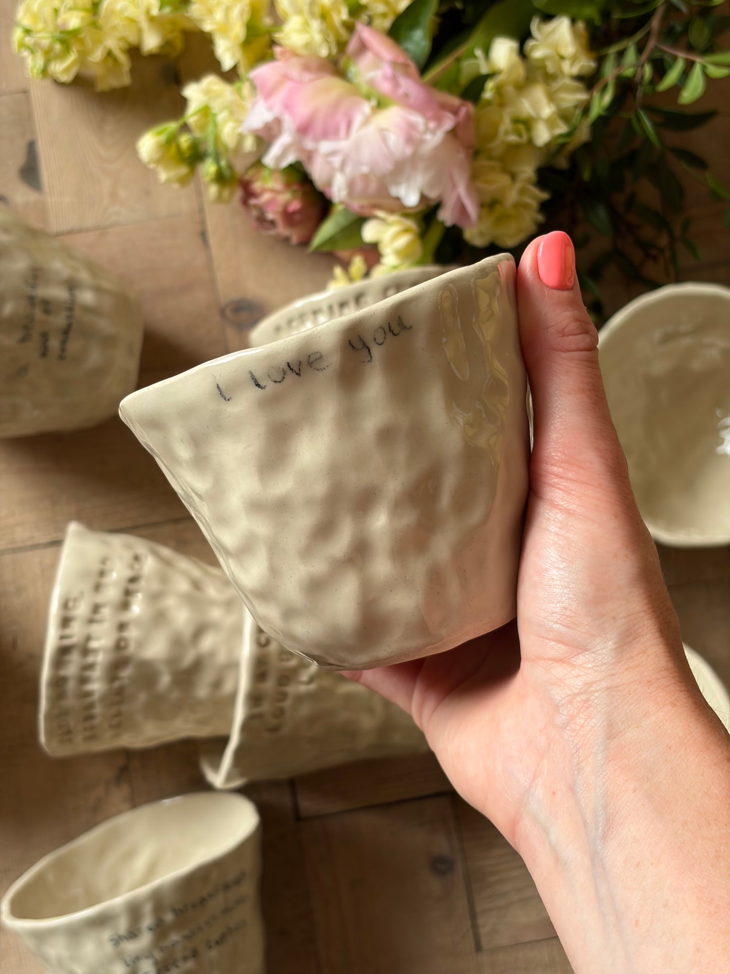 I love you handwritten mug